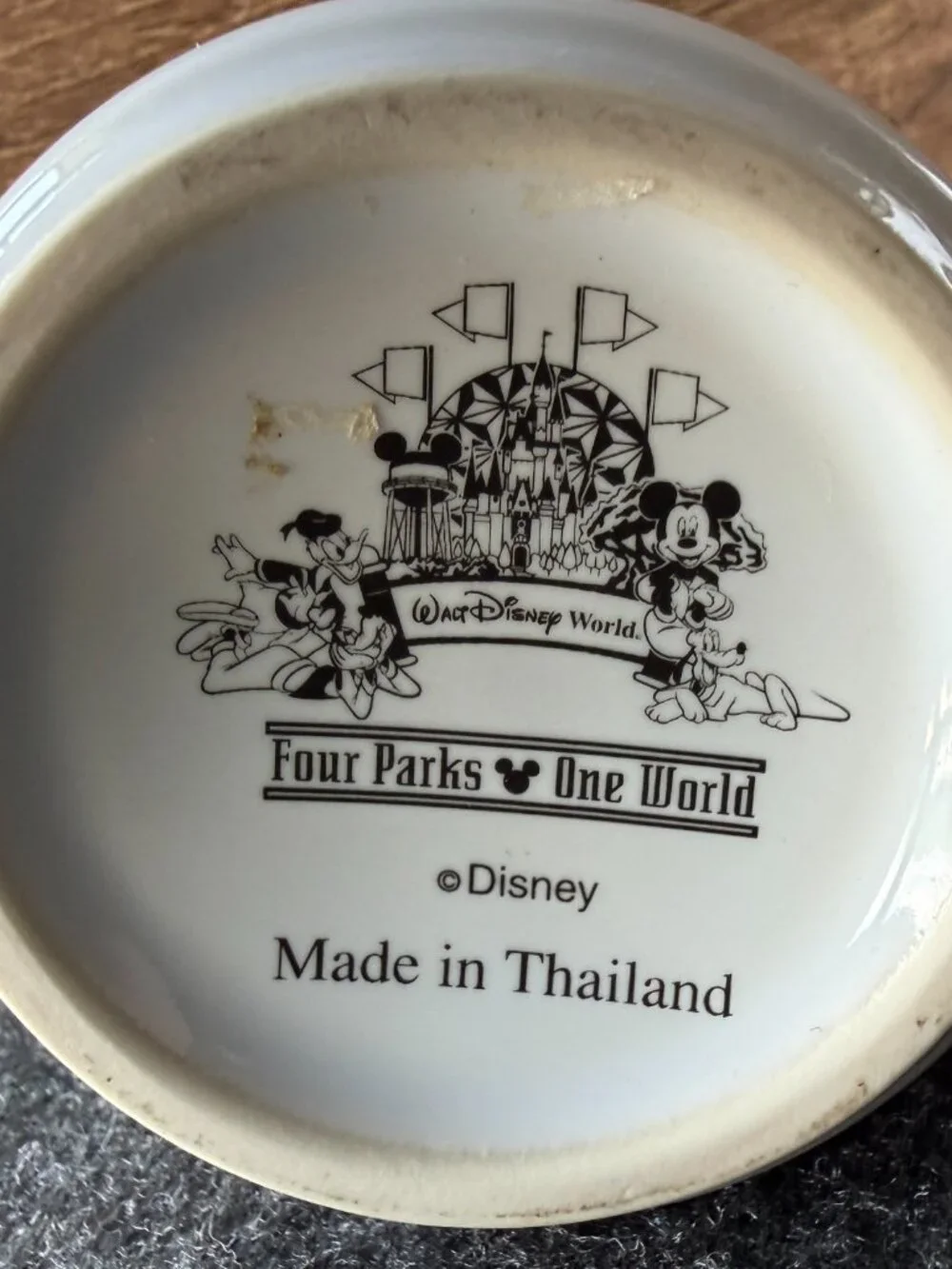 Disney Parks Mom Mug Four Parks One World Mickey Pluto 14oz Ceramic Cup Vintage